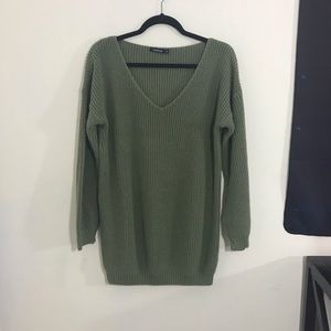 BOOHOO V-Neck Sweater Dress